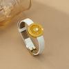 New Eight Treasures Compass Leather Strap Bamboo Pattern Strap Ancient Gold Inlaid Zircon Bracelet Transshipment Jewelry Women