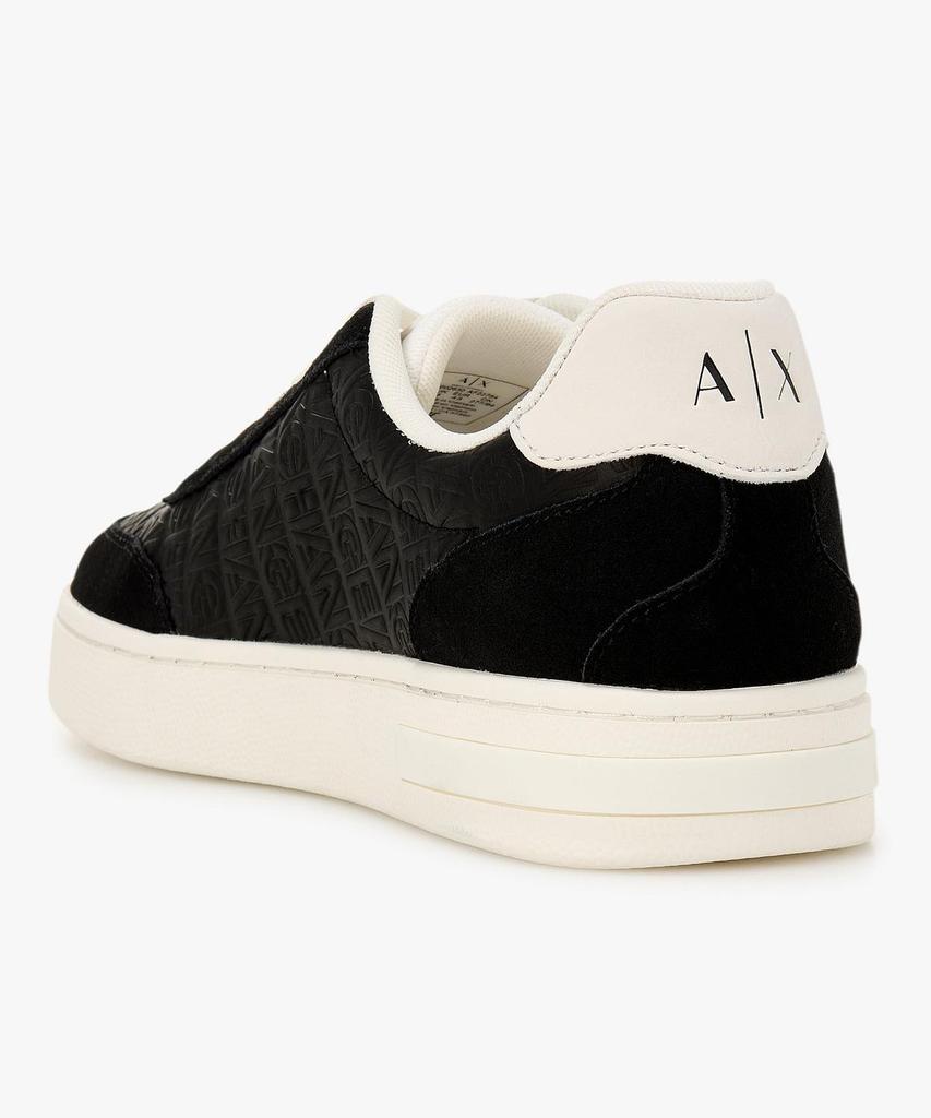 Armani Exchange Men'S Embossed Logo Leather Sneakers _Black_A416175004