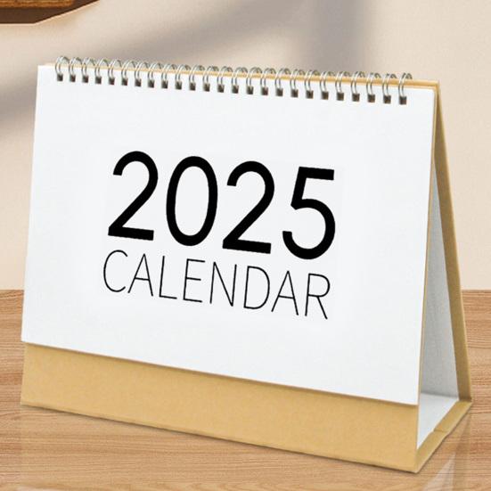 2025 Desk Calendar Small Stand Up Double-Coil Binding Monthly Calendar Daily Planner Event