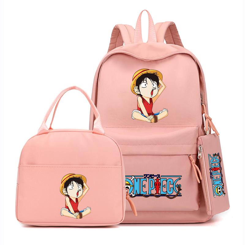 Цельный рюкзак в стиле аниме, 3 шт./компл., рюкзак для девочек-подростков, школьный рюкзак с сумкой для обеда, сумка для книг, удобная дорожная сумка