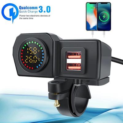 Зарядное устройство для мотоцикла 3,4 А QC3.0 PD, быстрая зарядка, двойной USB-адаптер для зарядки телефона с дисплеем напряжения и переключателем включения/выключения, аксессуары для модификации