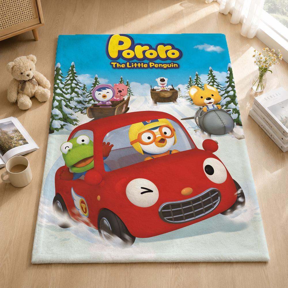P-PororoSweetCastleAdventure Throw Blankets Soft Warm Flannel Blanket Bedding for Bed Living room Home Sofa