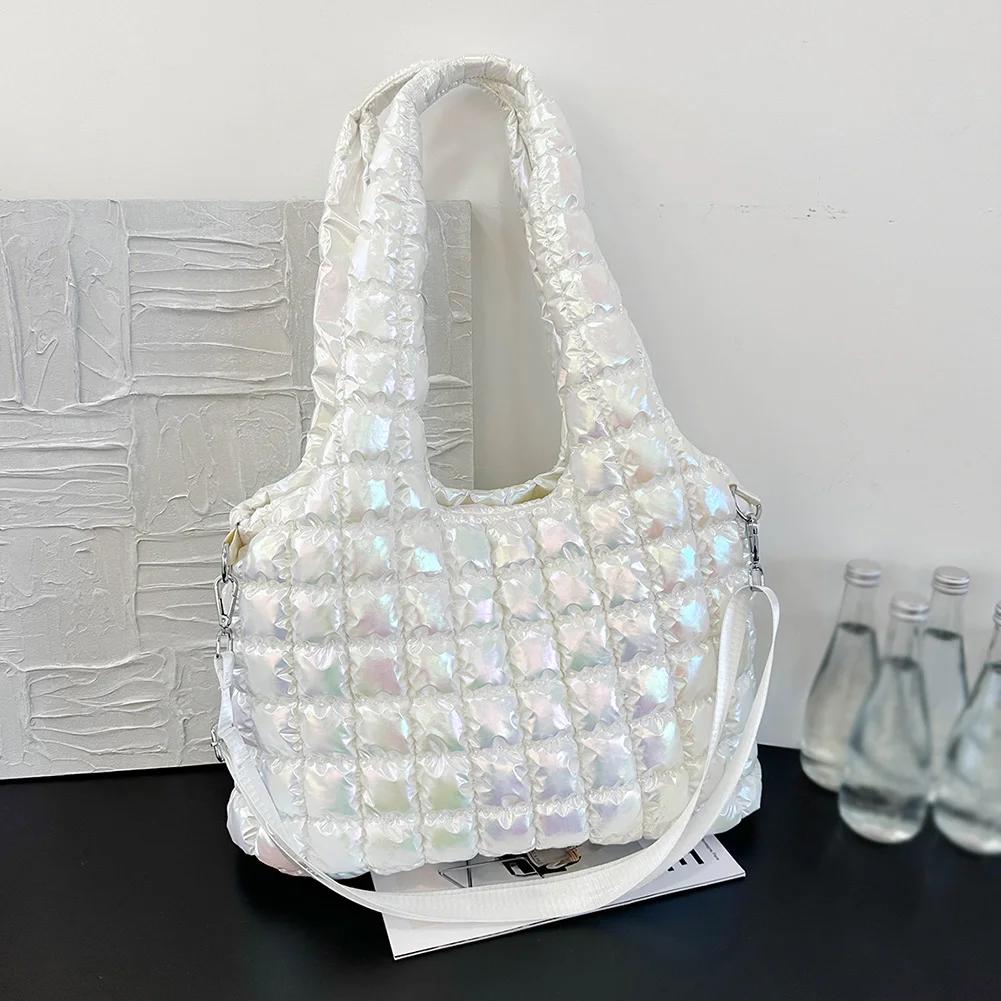 Стеганая сумка-тоут большой вместимости, сумка-хобо на плечо, пуховик, сумки с сетчатой простежкой, дорожные сумки с верхней ручкой, женские сумки через плечо