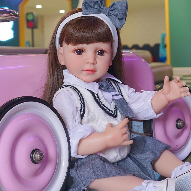 55 см кукла-наряд для младенца из мягкой резины для купания, полностью резиновая кукла-перерождение, игрушка для девочки