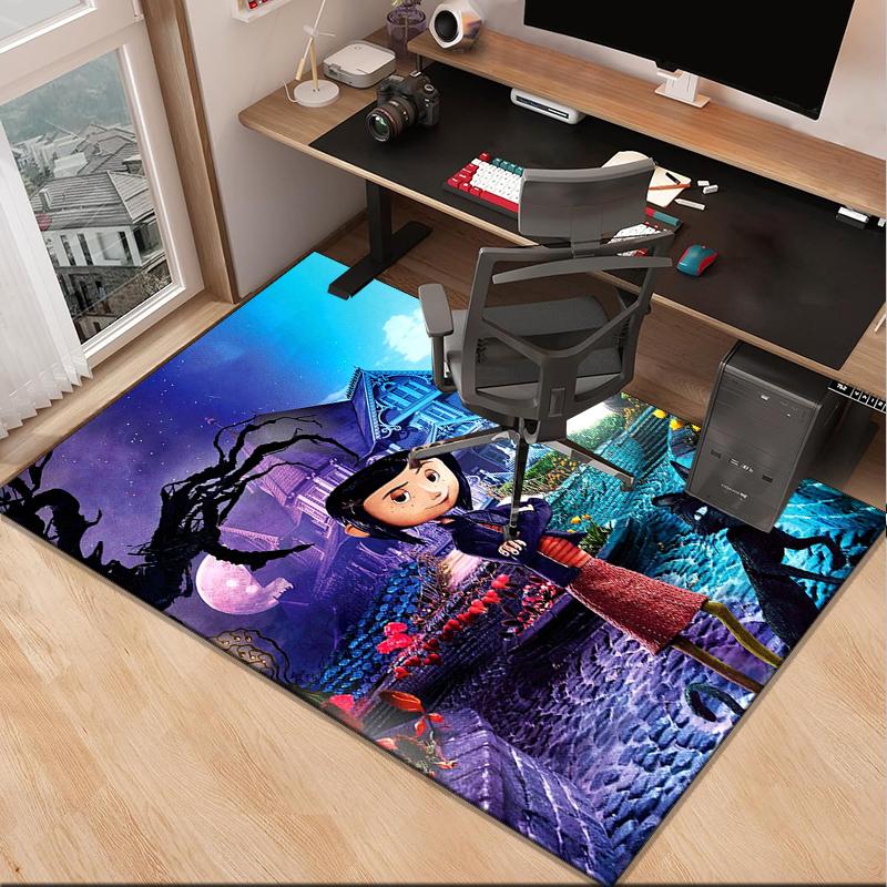 Moonlit Mystery Cora-line Office Rug Chair Mat, Game Carpet, Suitable for Front Door, Bedroom, Living Room, Desk, Holiday Gift
