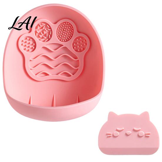 Wall Mounted Pet Feeder Suction Cup Cat Bowl Silicone Slow Lick Hanging Bowl for Indoor Cats Dry And Wet Food Grade