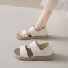 Soft Leather Flat Sandals Women's Summer New Retro Round Head Women's Shoes Two Wear Light Shoes