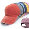 Broken Hole Distressed Faded Cap Hip-hop Washed Cotton Baseball Hats  For Man Women Outdoor Sports