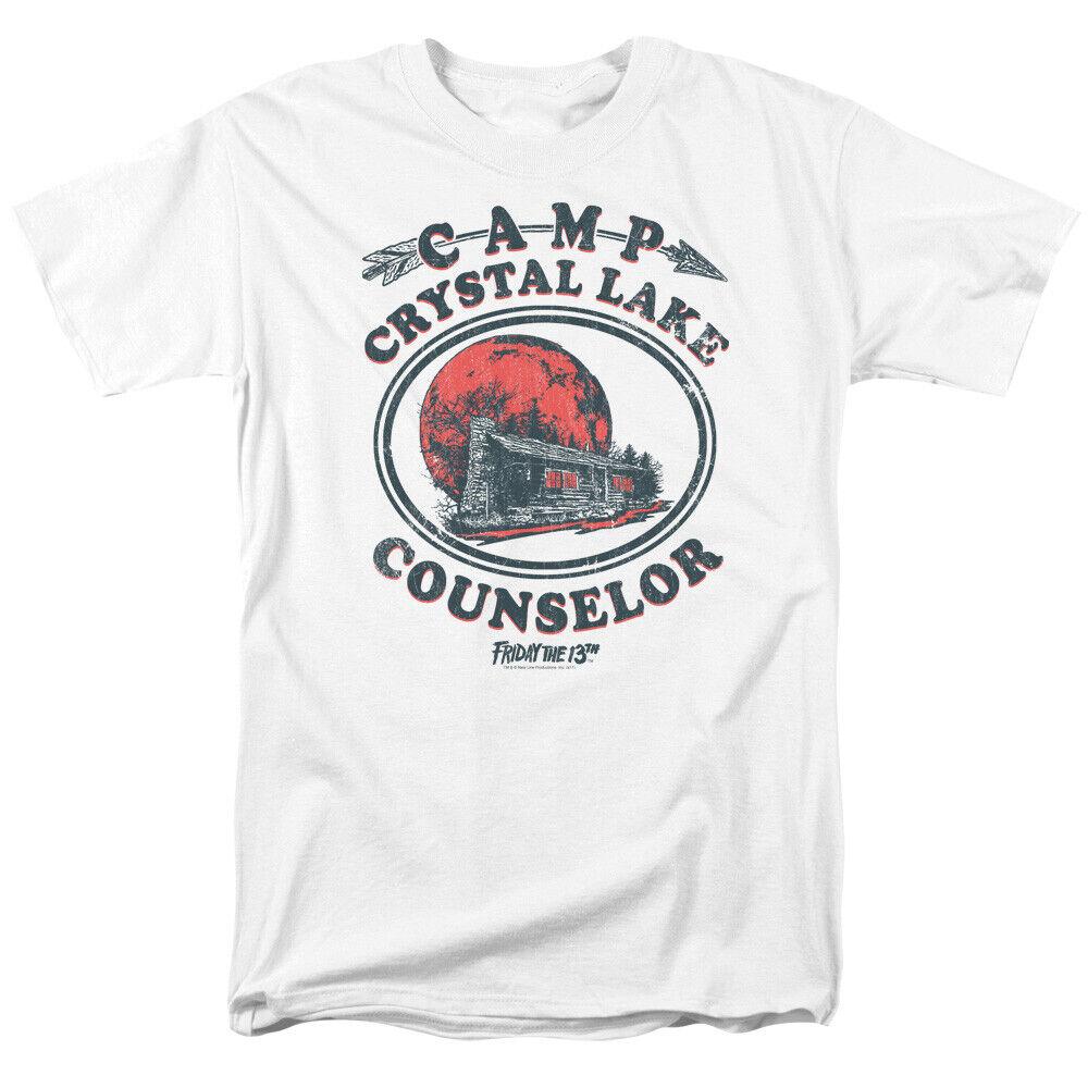 Классическая белая футболка унисекс в стиле ретро «Пятница The Th Camp Counselor» из фильма ужасов