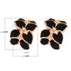 Cute Gardenia Flower Rhinestone Inlaid Ear Studs Women Earrings Jewelry Gift
