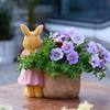 Cute Bunny Succulent Flower Pot Garden Green Plant Resin Flower Basin Easter Decorative Planter For Yard Balcony Decor