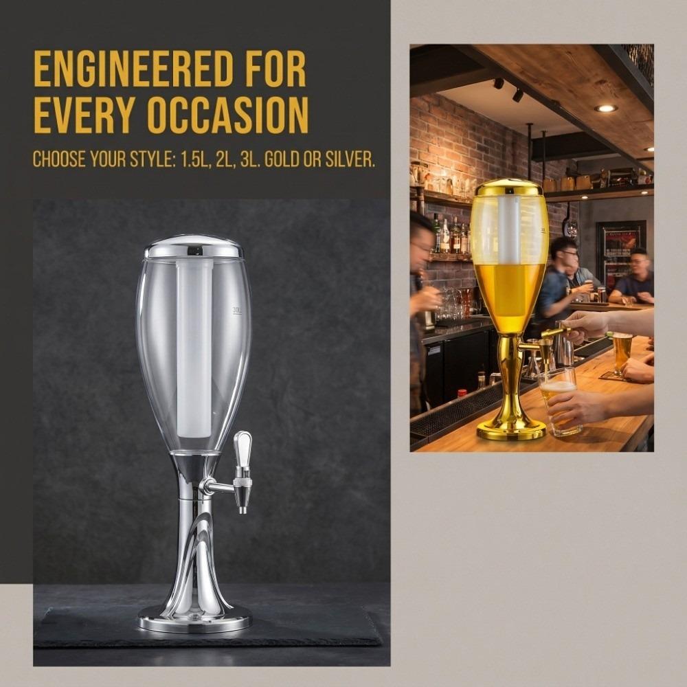 with Icicles Beer Dispenser Dual-Head Faucet Beverage Machine Creative Drink Holder Hotel Use
