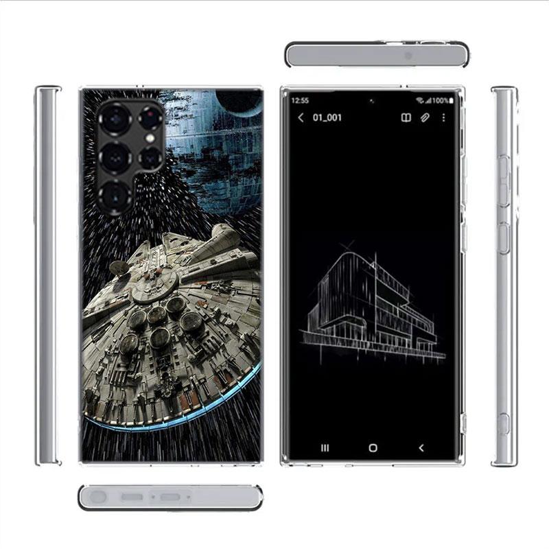 Millennium Falcon in Space Capa Phone Case For Samsung S26 Ultra S25 Edge Galaxy S23 S21 S20 S24 FE S22 S10 Plus Cover Clear TPU