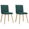 VidaXL Dining Chairs Set of 2 Dark Green Fabric, Chair, Living Room Chair, Accent Chair, Kitchen Chair, Seat of 4101260