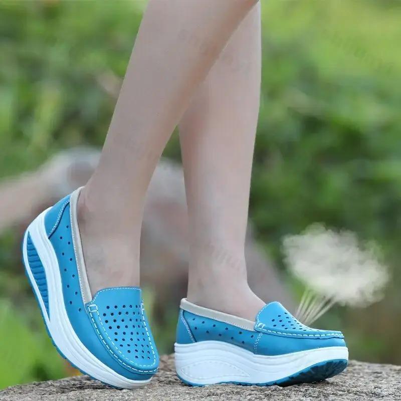 Новые туфли для медсестер для женщин на платформе из кожи Zapatos, повседневные, с наклонным каблуком, нескользящая обувь для взрослых, оптовая продажа