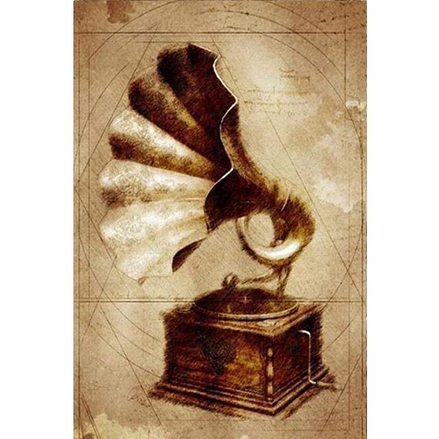 Винтажные картины-фонографы для домашнего декора, ретро-музыкальные художественные постеры на стену, безрамный декор для спальни, без рамки