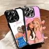 Best Friends Forever Girls Plating Phone Case For Iphone 16 17 Pro Max Air 16E 14 15 Plus 12 13 Mini Anti-Fall Airabag Cover