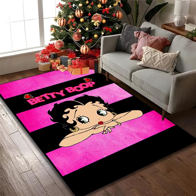 Betty Boop Carpet, Non-slip Office Chair Rug, Digital Print Home Area Rug, Unique Festival Decorations
