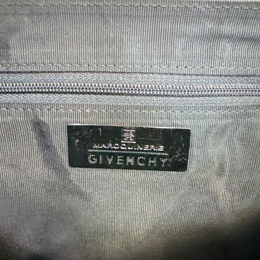 Givenchy Логотип винтажная кожаная сумка через плечо черная кожа Б/У