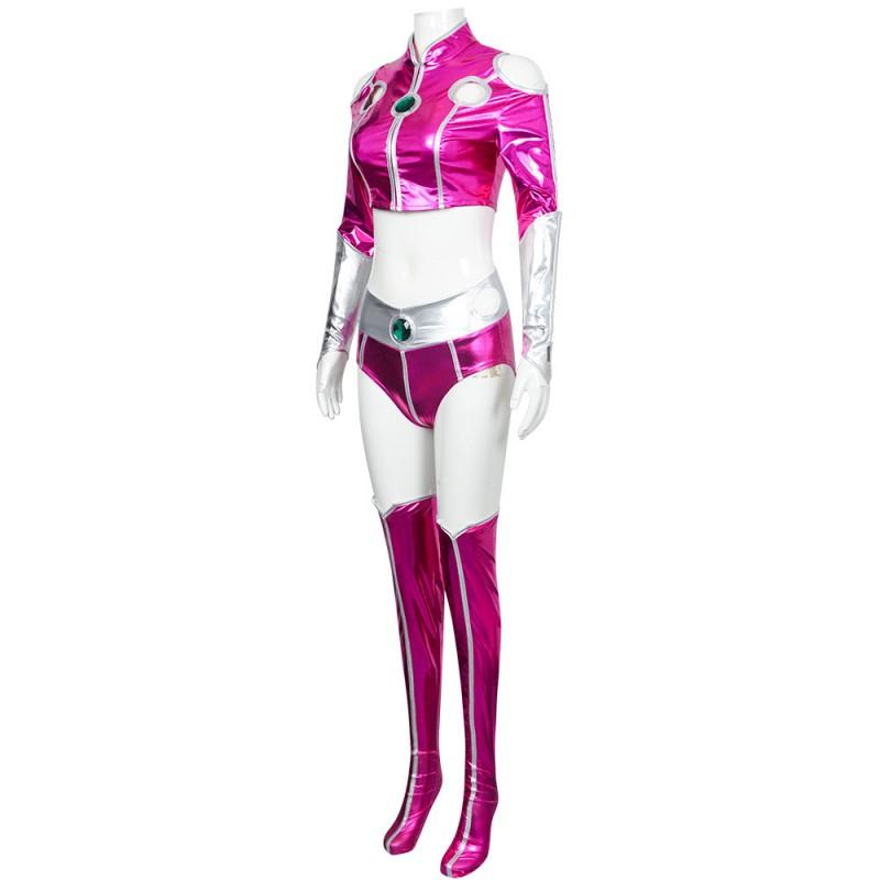 Halloween Teen Titans Starfire Cosplay Costume Full Set Roleplay Party