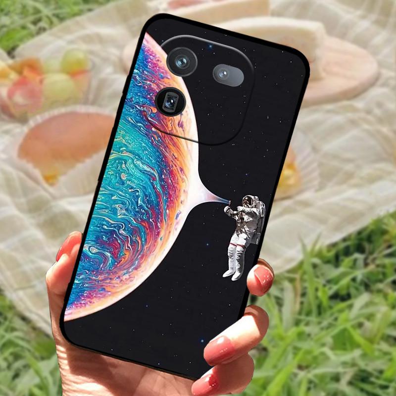 Чехол для Vivo IQOO 12 Pro Мягкий Мраморный Черный Силиконовый Задняя Крышка Телефона Для Vivo IQOO 12 Pro Чехол Крышка IQOO12 Pro Coque Funda