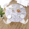 Round Table Cover Waterproof Tablecloth with Elastic Edges Marble Pattern Fitted Table Cover for Home Dinner Party Decoration Table Protection