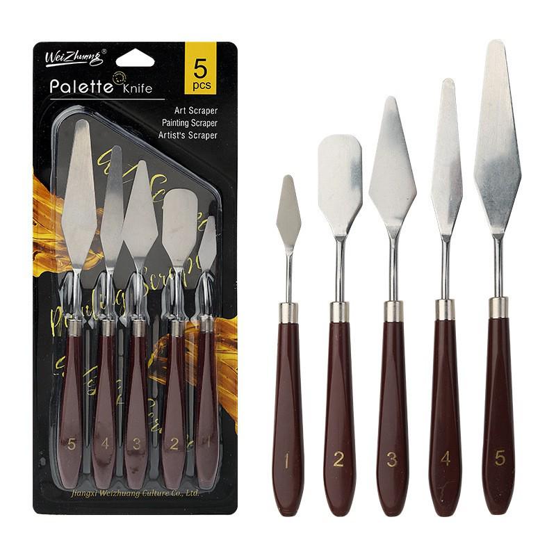 Oil Painting Palette and Spatula Set: Knife Set for Acrylic, Gouache, and Pigment