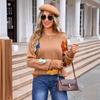 Autumn and Winter Women's Pullover Long Sleeve Floral Sweater Big Size Loose Round Neck Sweater
