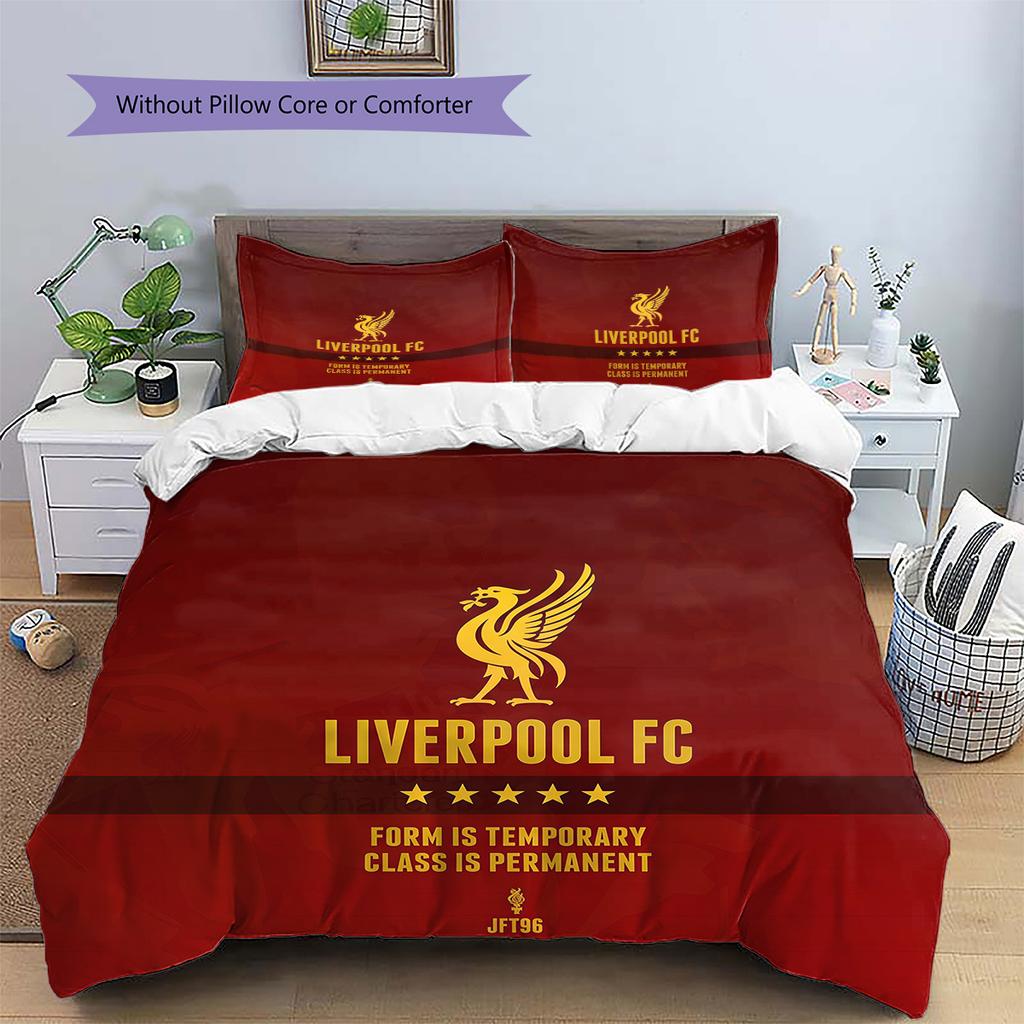 Custom Name Football Club Pattern Bedding Quilt Set Home Decoration Gift (1 * duvet cover + 2 * pillowcase without core)