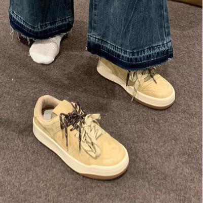 2025 весна новые туфли на толстой подошве с высокой подошвой, ретро, маленькие белые туфли Dexun, универсальные, модные, повседневные спортивные туфли