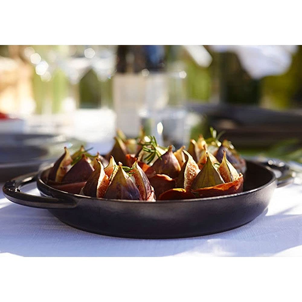 Staub Handle Frying Pan Black Skillet Both Hands Cast Enamel IH Compatible Japanese Double Handle Frying Pan "Double 20cm" [Authorized Product]