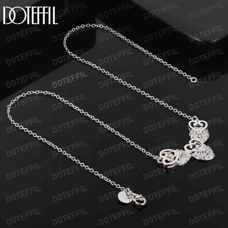 Ожерелье с тремя кулонами из стерлингового серебра 925 пробы, модные свадебные украшения