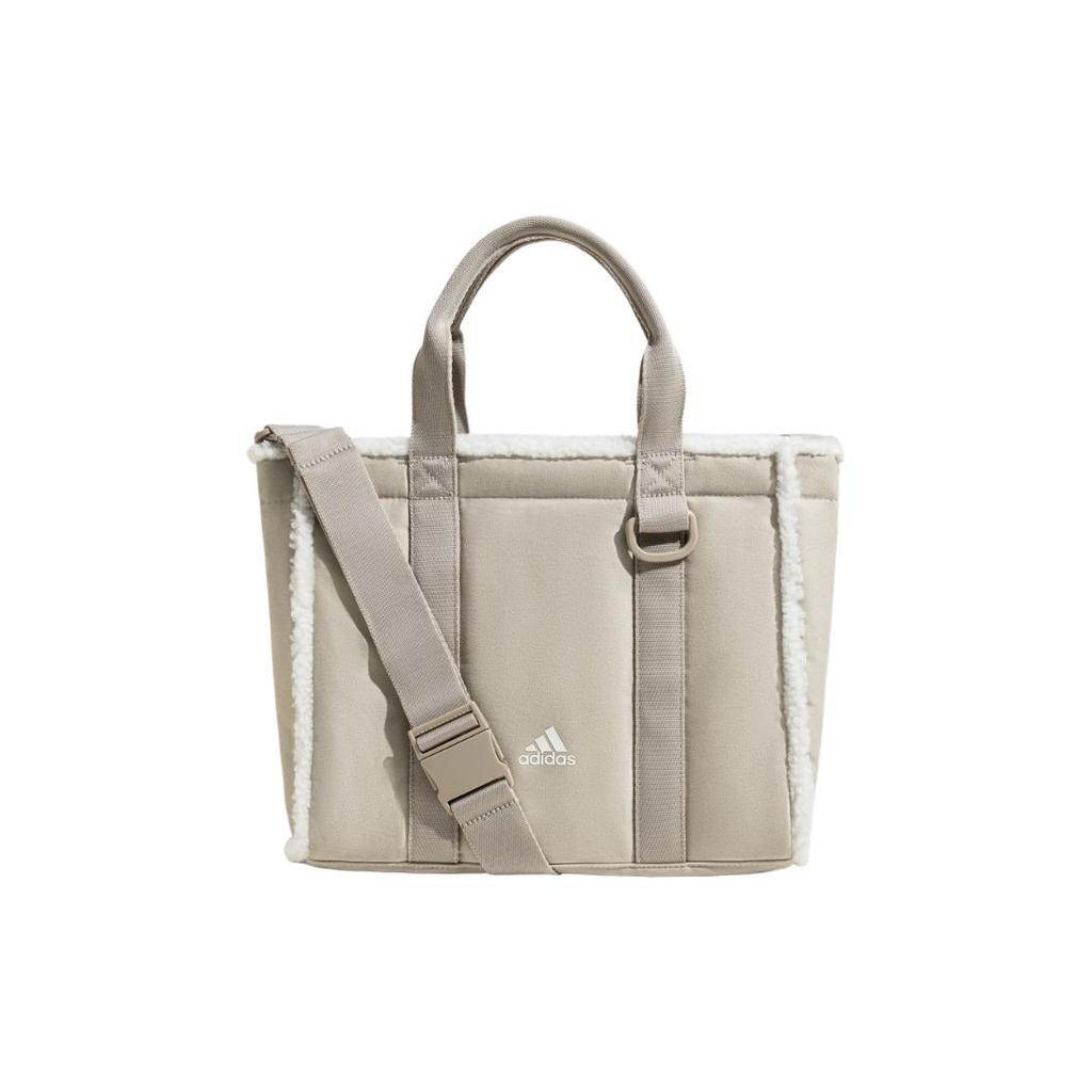 New Adidas Recycled Material Tote Bag Shopping Bag Portable Crossbody Bag Shoulder Bag Women's Light Khaki IX7963