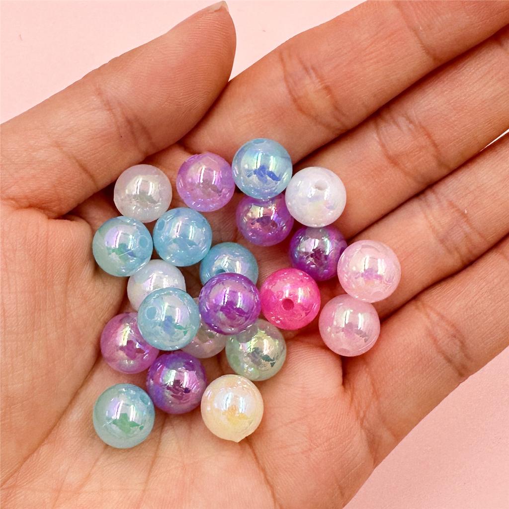 20/40Pcs 8 10mm Acrylic Round AB Color Beads with Dazzling Colors For Jewelry Making DIY Necklace Pendant Bracelet Material Jewelry Accessories