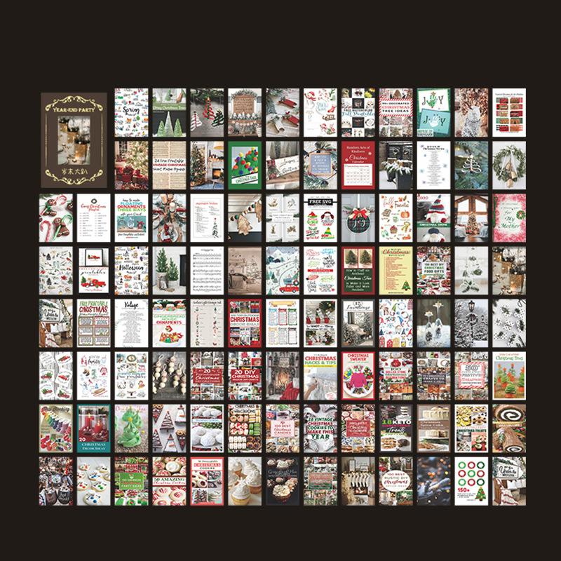 100 шт. Рождественская тематика Бумажный материал Книга Мини Декоративный Дневник Альбом Аксессуары для Скрапбукинга Принадлежности для Junk Journal