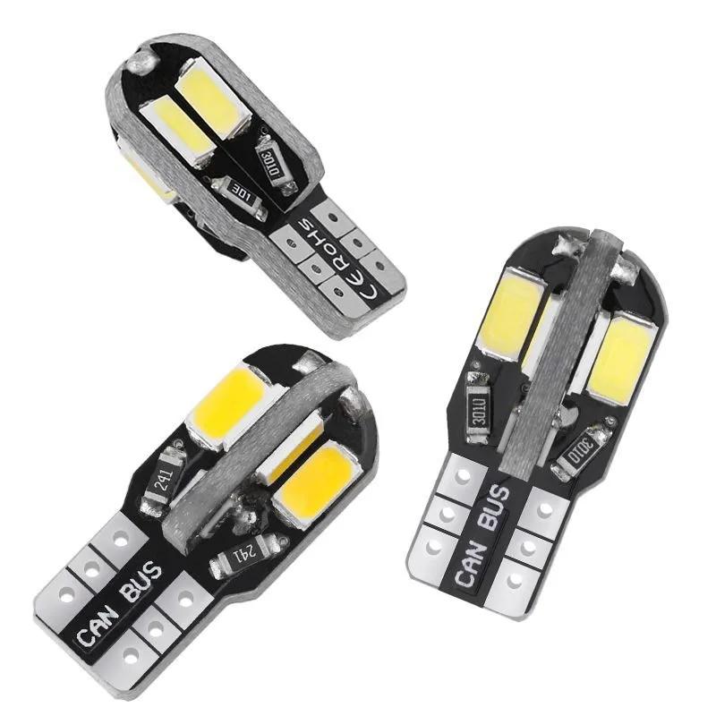 10 шт. светодиодных ламп W5W T10 Canbus 5730 8SMD 4014 26smd 12 В 6000 К 194 168 светодиодных автомобильных фонарей для карты, габаритных огней, автомобильных сигнальных ламп