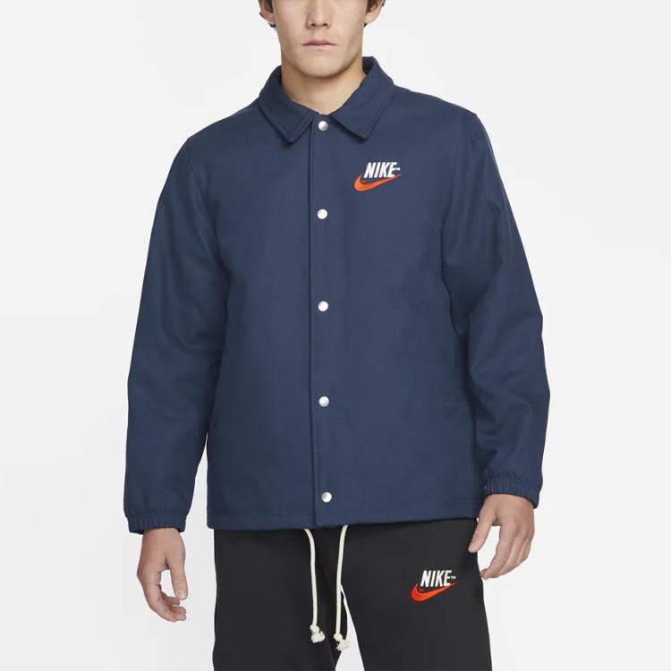 Nike Trend Capsule Collection с большим логотипом, спортивная теплая хлопковая куртка, мужская верхняя одежда, синяя DM5276-410
