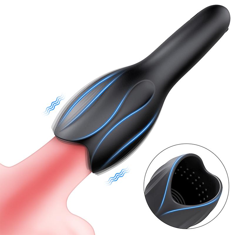 Vibrating Glans Trainner Glans Stimulator Ejaculation Delay Endurance Trainning Silicone Cock Penis Massager Sex Toy for Men