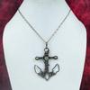 Moss Prehnite Gemstone Pendant Copper Wire Wrapped Jewelry Dainty Anchor Pendant