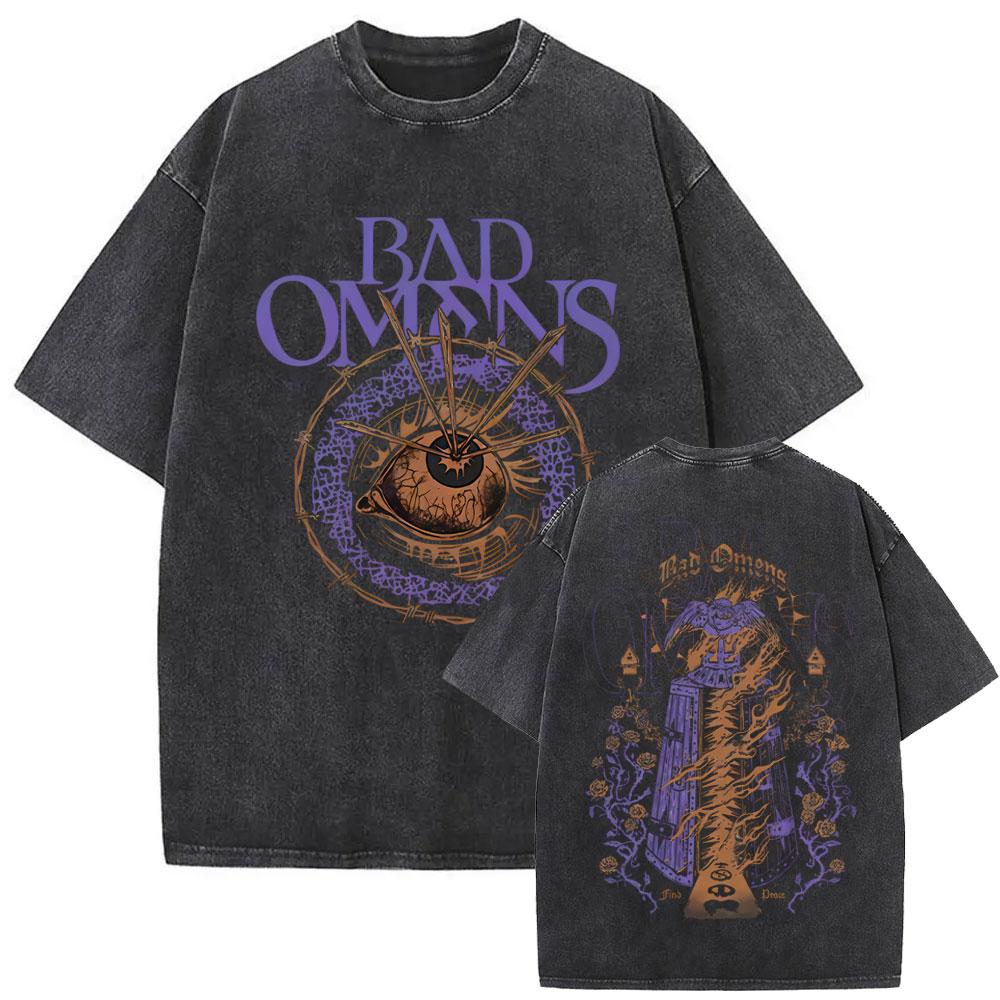 Washed Vintage Rock Band Bad Omens Graphic Tshirt Do You Feel Love Tour 2026 T Shirt Men Women Casual Oversized Cotton Tshirts