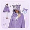 Lovely Hooded Robe Multifunctional Air Conditioning Blanket Soft Cape Type Animal Coral Fleece For Adults Winter Wear