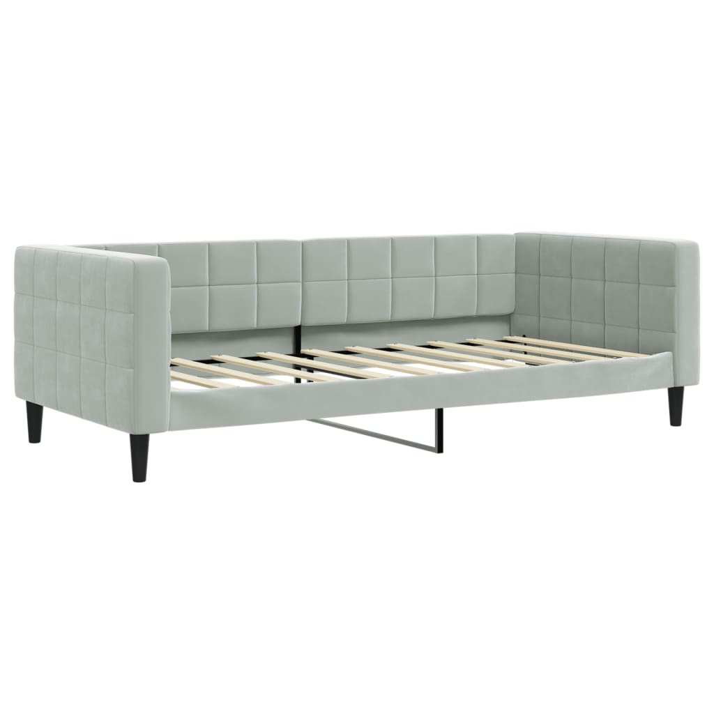 Daybed Light Grey 90x190 cm Velvet