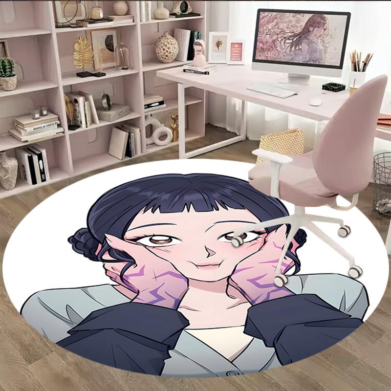1pc KPop Demon Hunters ZOEY3 Print Round Carpet Chair Round Carpet Suitable for Bedroom Living Room Home Decorative Carpet