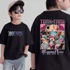 Anime One Piece Cosplay TShirt Cotton Short Sleeve Tops Casual Loose Retro TShirt Men Women Kids Family Matching Outfits