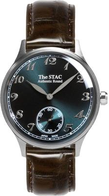 Японские наручные часы STAC, 36 мм, классический ретро-дизайн, сине-зеленые с коричневой кожей крокодила, для мужчин и женщин, ST-AR002