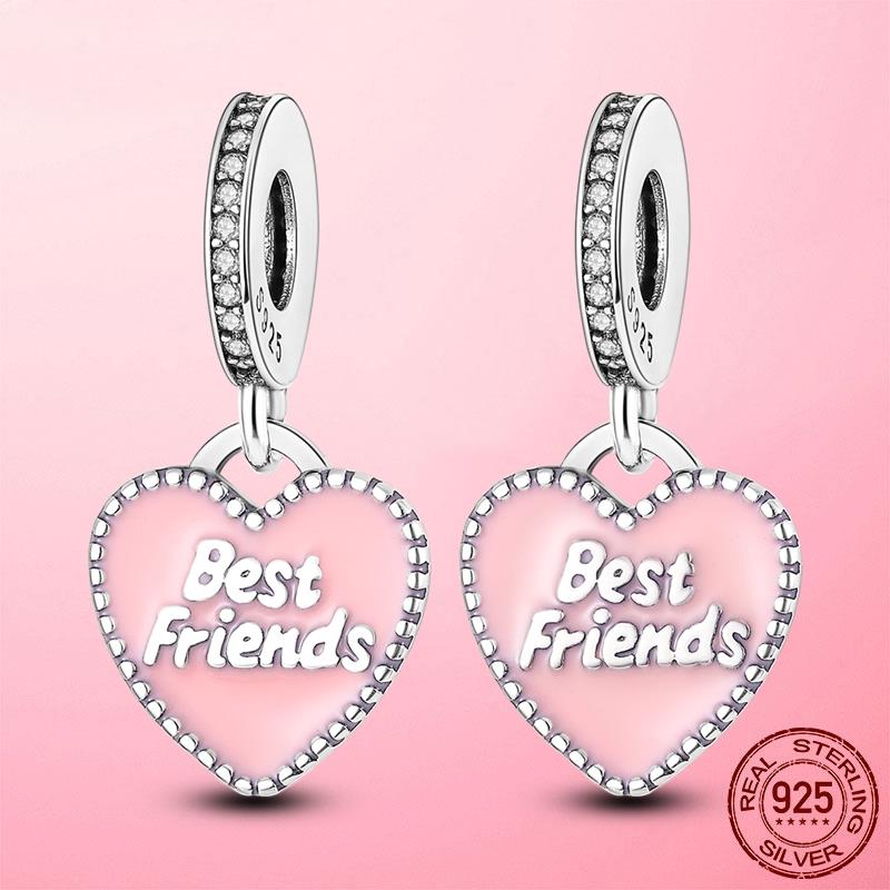 Горячая подвеска в виде сердца в виде компаса, подвеска в виде бусины, серебряная подвеска 925 пробы, оригинальный браслет MULA, сделай сам для изготовления ювелирных изделий