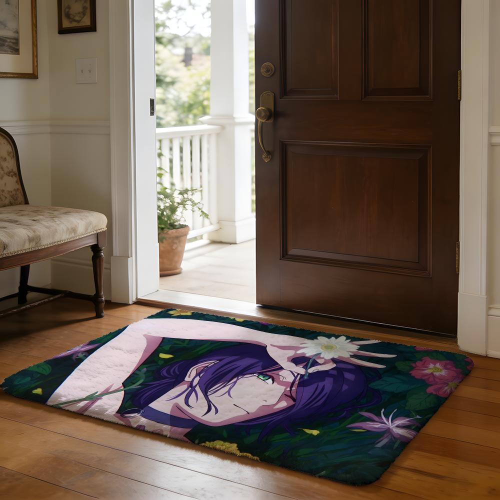 Hot Anime CChainsaw MMan Floor Mat Soft Flannel Absorbent Mat Non-Slip Rug Home Bedroom Bathroom