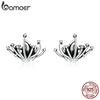 BAMOER Real 925 Sterling Silver Red Spider Lily Stud Earrings for Women Statement Fine Jewelry