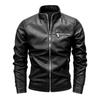 Мужская кожаная куртка мужская молодежная с воротником-стойкой большого размера мужская мотоциклетная куртка из искусственной кожи