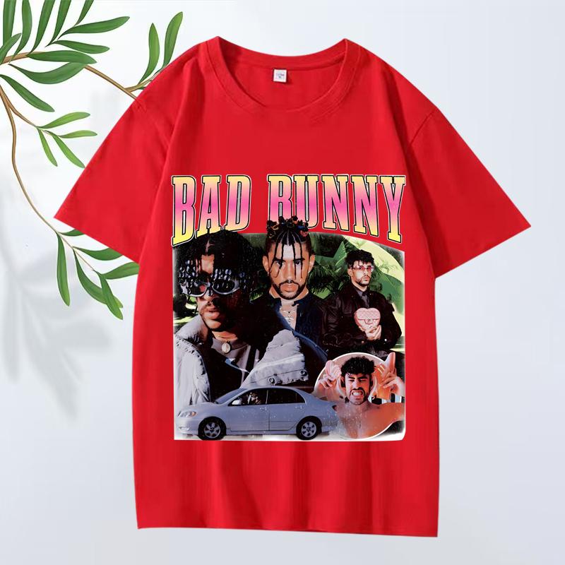 Классическая футболка Bad Bunny 2025 Новая Унисекс s Женская Оверсайз 100% Хлопок Уличный Стиль Короткий Рукав Летний Принт Графика Унисекс Топы